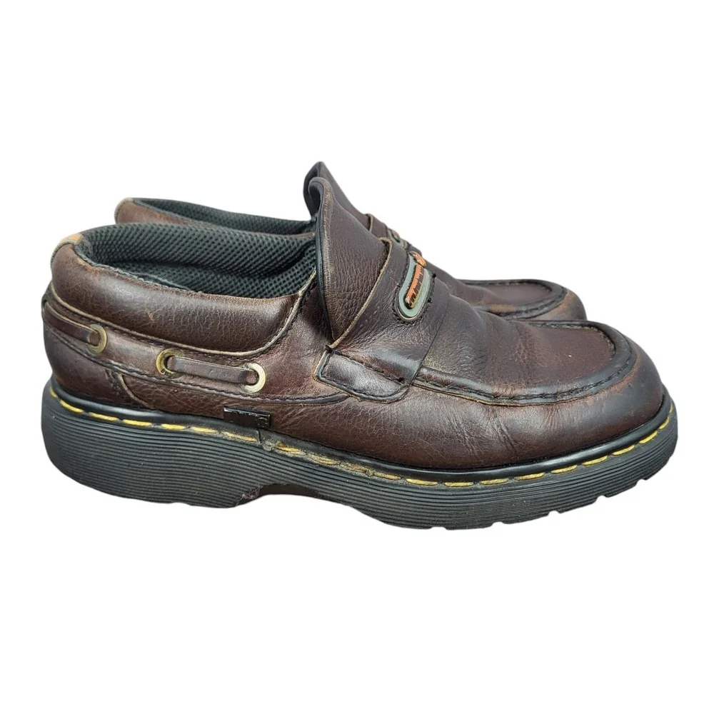 Dr. Martens‎ Loafers Mens 8 Brown Leather Slip On Casual Boat Shoes 9524 England